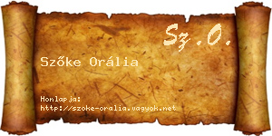 Szőke Orália névjegykártya